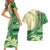 Samoa Siapo Mamanu Couples Matching Short Sleeve Bodycon Dress and Hawaiian Shirt Plumeria Emerald Motifs