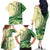 Samoa Siapo Mamanu Family Matching Off The Shoulder Long Sleeve Dress and Hawaiian Shirt Plumeria Emerald Motifs