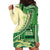 Samoa Siapo Mamanu Hoodie Dress Plumeria Emerald Motifs