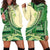 Samoa Siapo Mamanu Hoodie Dress Plumeria Emerald Motifs