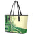 Samoa Siapo Mamanu Leather Tote Bag Plumeria Emerald Motifs