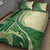 Samoa Siapo Mamanu Quilt Bed Set Plumeria Emerald Motifs