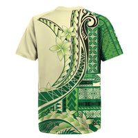 Samoa Siapo Mamanu Rugby Jersey Plumeria Emerald Motifs