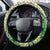 Samoa Siapo Mamanu Steering Wheel Cover Plumeria Emerald Motifs