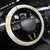 Samoa Siapo Mamanu Steering Wheel Cover Plumeria Fancy Gold Motifs