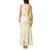 Samoa Siapo Mamanu Tank Maxi Dress Plumeria Fancy Gold Motifs