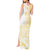 Samoa Siapo Mamanu Tank Maxi Dress Plumeria Fancy Gold Motifs