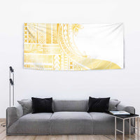 Samoa Siapo Mamanu Tapestry Plumeria Fancy Gold Motifs