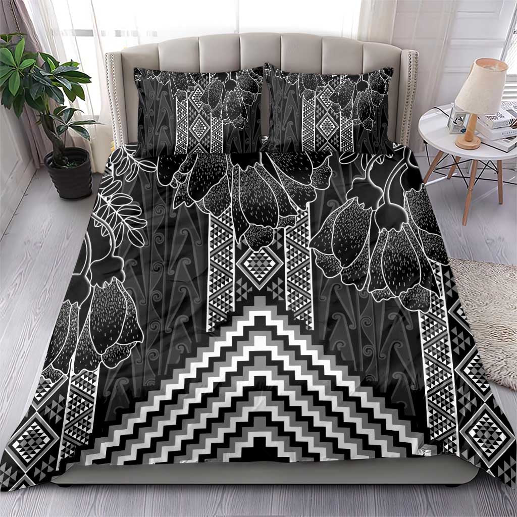 Aotearoa Taniko Pattern Bedding Set Poutama Mix Kowhai Flowers LT7 - Polynesian Pride