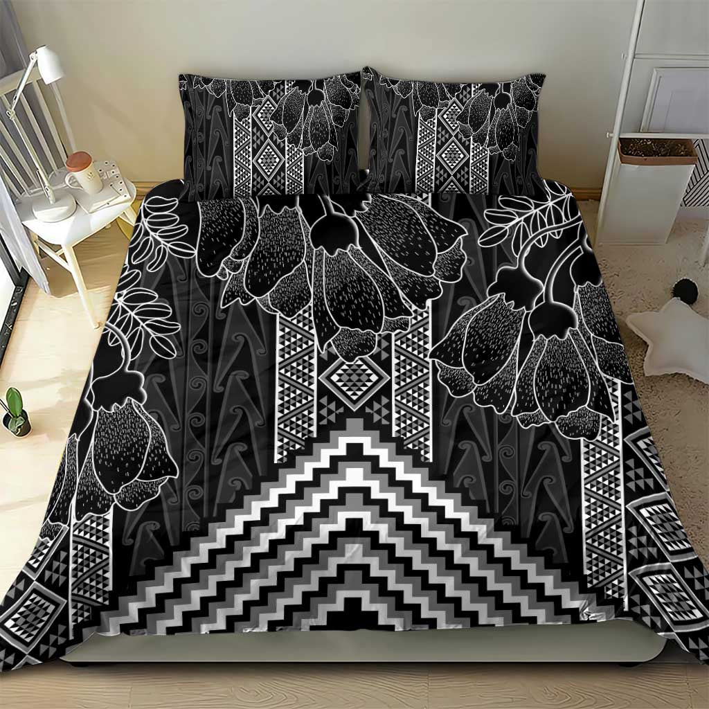 Aotearoa Taniko Pattern Bedding Set Poutama Mix Kowhai Flowers LT7 - Polynesian Pride