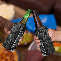 Aotearoa Taniko Pattern 4 in 1 Can Cooler Tumbler Poutama Mix Kowhai Flowers