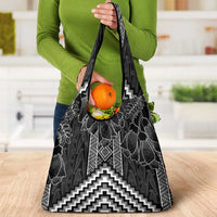 Aotearoa Taniko Pattern Grocery Bag Poutama Mix Kowhai Flowers