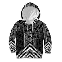 Aotearoa Taniko Pattern Kid Hoodie Poutama Mix Kowhai Flowers