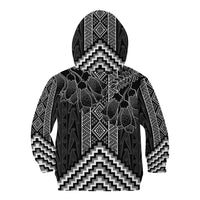 Aotearoa Taniko Pattern Kid Hoodie Poutama Mix Kowhai Flowers