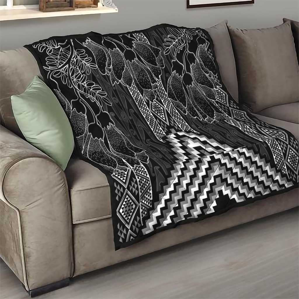 Aotearoa Taniko Pattern Quilt Poutama Mix Kowhai Flowers LT7 - Polynesian Pride