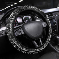 Aotearoa Taniko Pattern Steering Wheel Cover Poutama Mix Kowhai Flowers