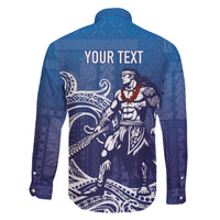 Samoa Manuia le Aso Tuto'atasi Siapo Motif Family Matching Mermaid Dress and Hawaiian Shirt Warrior with Nifo Oti