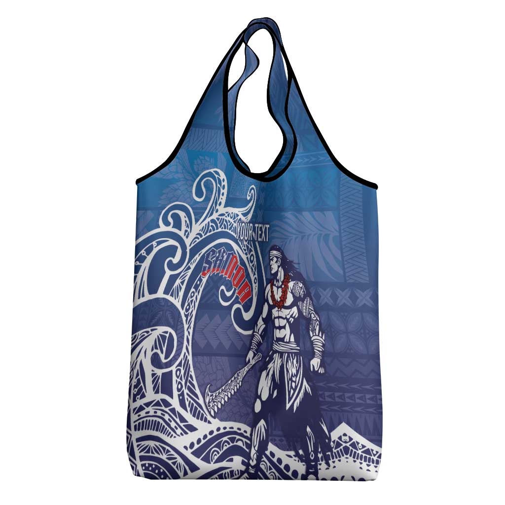 Samoa Manuia le Aso Tuto'atasi Siapo Motif Grocery Bag Warrior with Nifo Oti