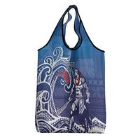Samoa Manuia le Aso Tuto'atasi Siapo Motif Grocery Bag Warrior with Nifo Oti