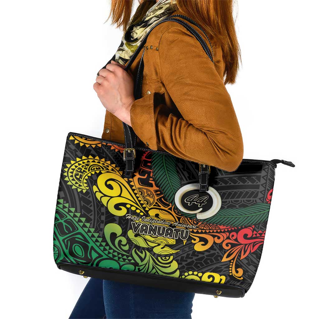 Vanuatu 44 Yia Indipendens Anivesari Leather Tote Bag Curve Style