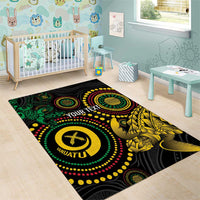 Vanuatu Personalized Aboriginal Arts Area Rug Turtle and Iguana Special - Polynesian Pride