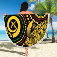 Vanuatu Personalized Aboriginal Arts Beach Blanket Turtle and Iguana Special - Polynesian Pride