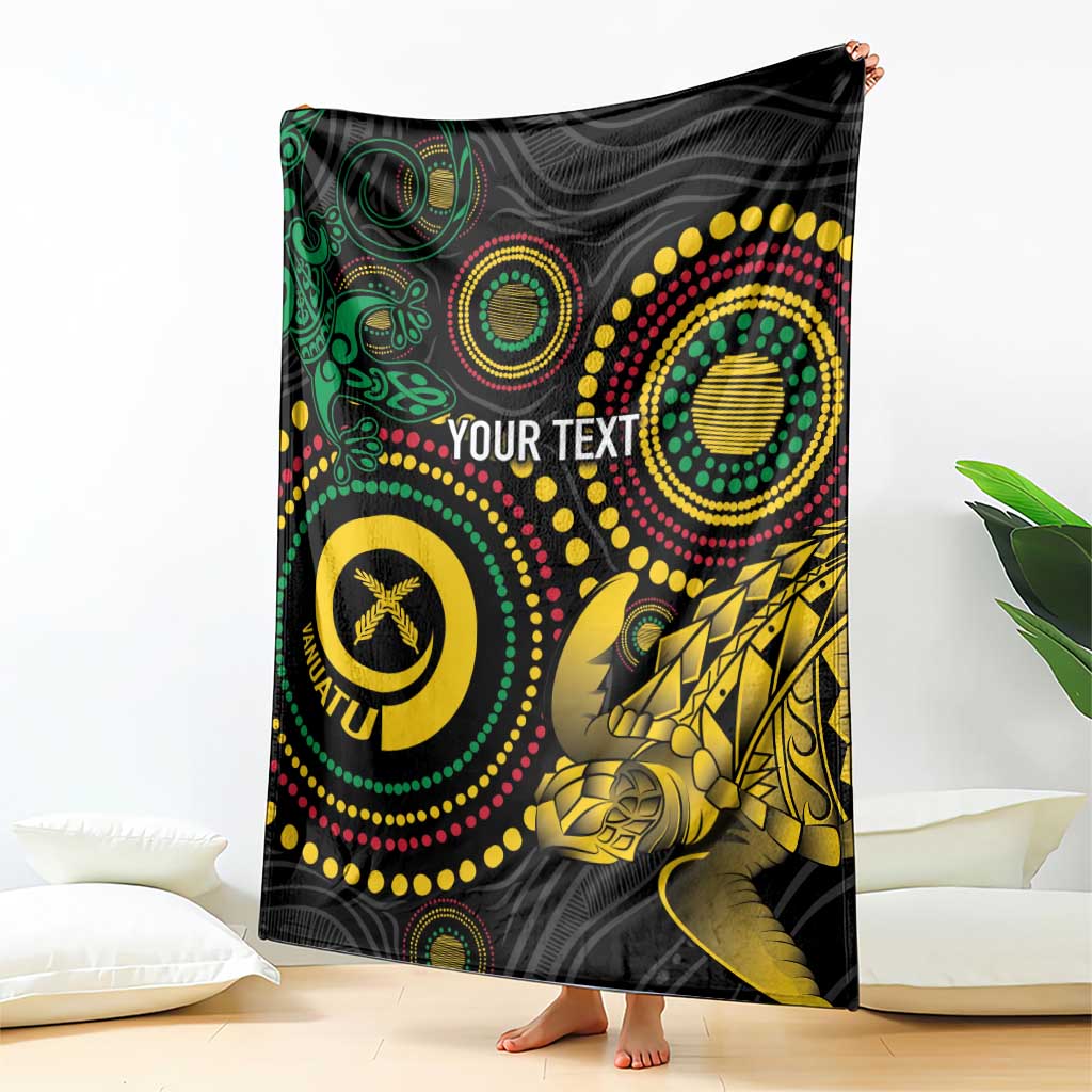 Vanuatu Personalized Aboriginal Arts Blanket Turtle and Iguana Special - Polynesian Pride