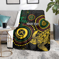 Vanuatu Personalized Aboriginal Arts Blanket Turtle and Iguana Special - Polynesian Pride