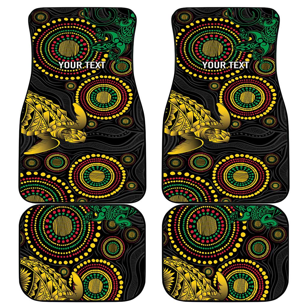 Vanuatu Personalized Aboriginal Arts Car Mats Turtle and Iguana Special - Polynesian Pride