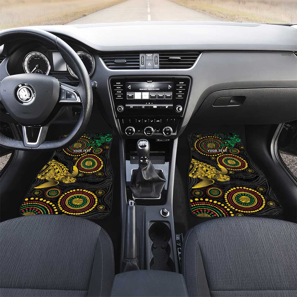 Vanuatu Personalized Aboriginal Arts Car Mats Turtle and Iguana Special - Polynesian Pride