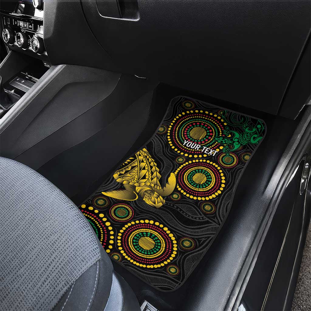 Vanuatu Personalized Aboriginal Arts Car Mats Turtle and Iguana Special - Polynesian Pride