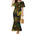 Vanuatu Personalized Aboriginal Arts Family Matching Mermaid Dress and Hawaiian Shirt Turtle and Iguana Special - Polynesian Pride