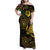 Vanuatu Personalized Aboriginal Arts Family Matching Off Shoulder Maxi Dress and Hawaiian Shirt Turtle and Iguana Special - Polynesian Pride