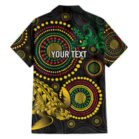 Vanuatu Personalized Aboriginal Arts Family Matching Puletasi and Hawaiian Shirt Turtle and Iguana Special - Polynesian Pride