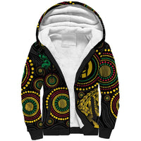 Vanuatu Personalized Aboriginal Arts Sherpa Hoodie Turtle and Iguana Special - Polynesian Pride
