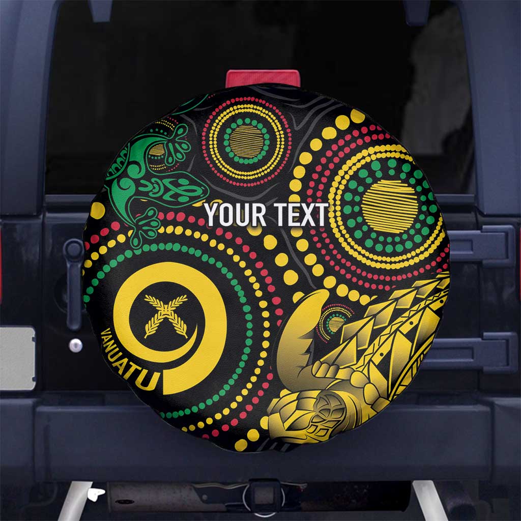 Vanuatu Personalized Aboriginal Arts Spare Tire Cover Turtle and Iguana Special - Polynesian Pride