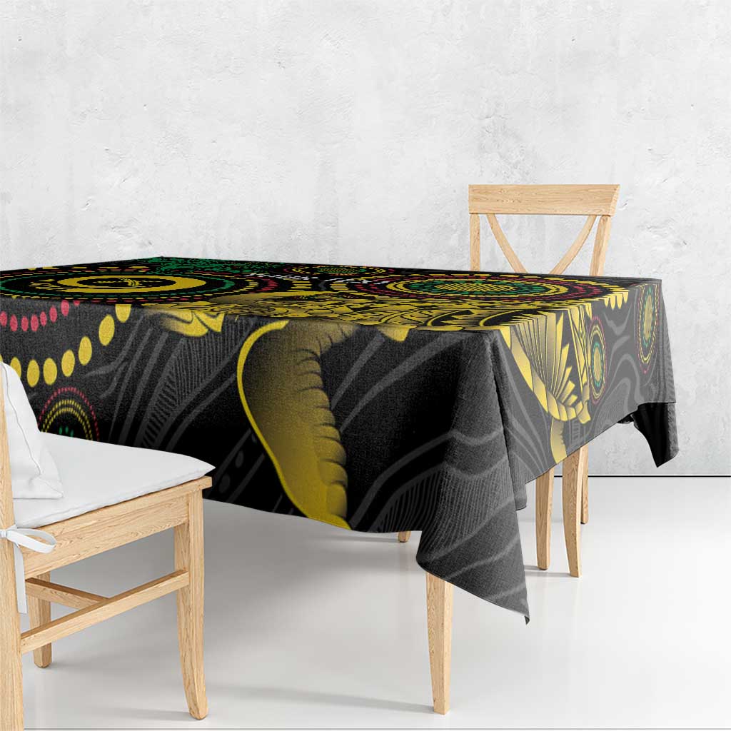 Vanuatu Personalized Aboriginal Arts Tablecloth Turtle and Iguana Special - Polynesian Pride