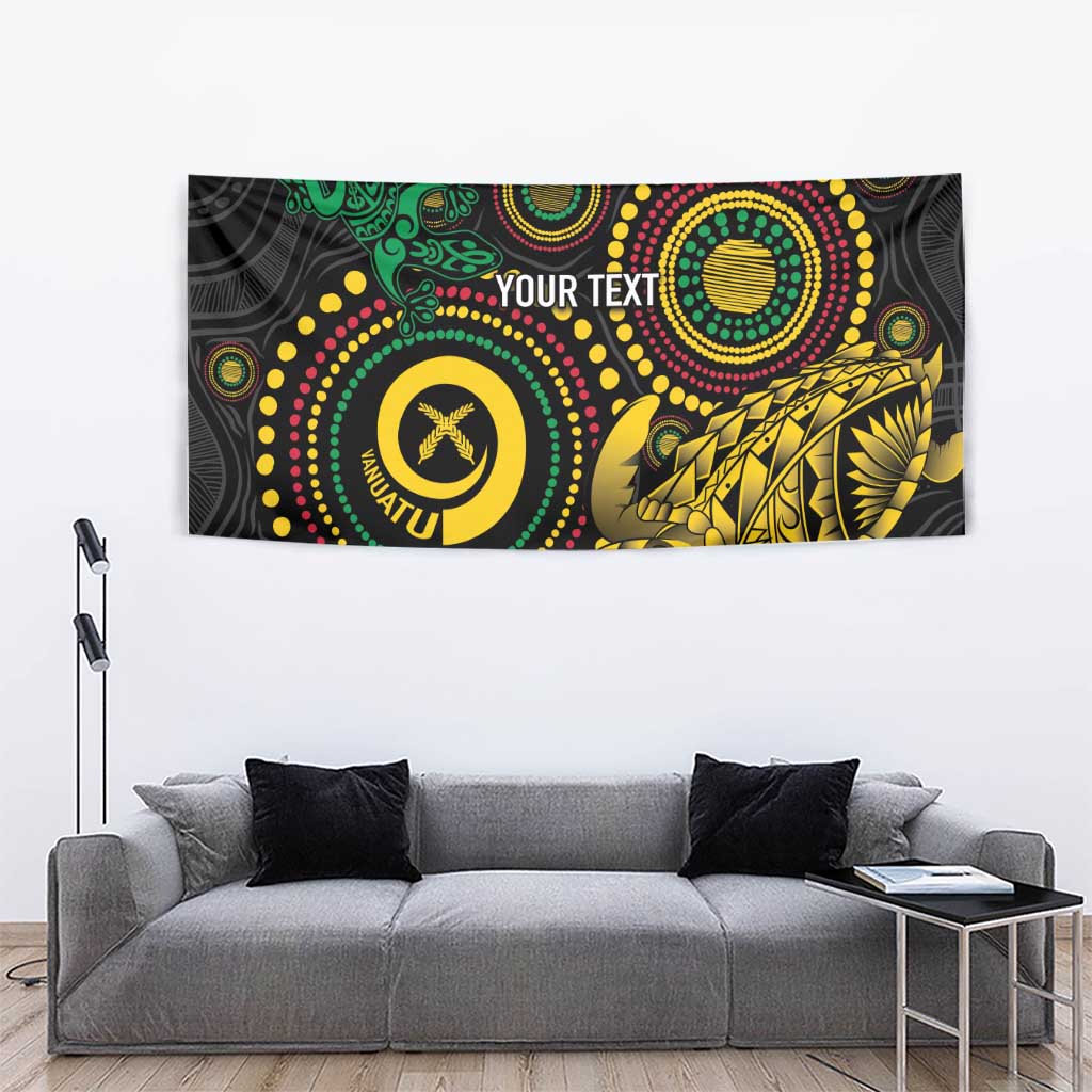Vanuatu Personalized Aboriginal Arts Tapestry Turtle and Iguana Special - Polynesian Pride