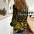 Vanuatu Personalized Aboriginal Arts Women Casual Shirt Turtle and Iguana Special - Polynesian Pride