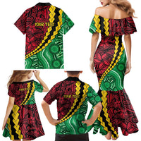 Vanuatu Personalized Tribal Family Matching Mermaid Dress and Hawaiian Shirt Aboriginal Inspired Mix Style LT7 - Polynesian Pride