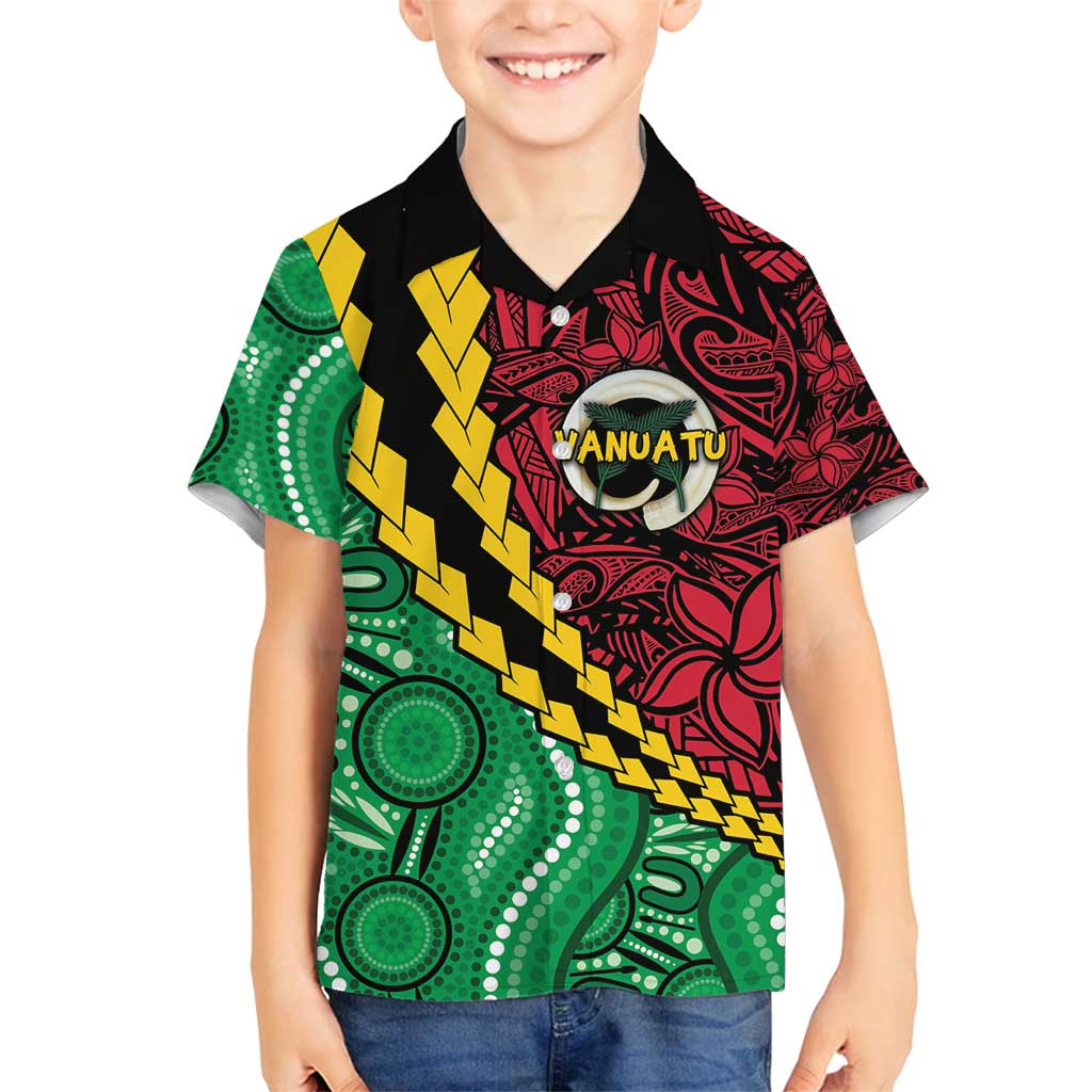 Vanuatu Personalized Tribal Family Matching Off Shoulder Short Dress and Hawaiian Shirt Aboriginal Inspired Mix Style - Polynesian Pride