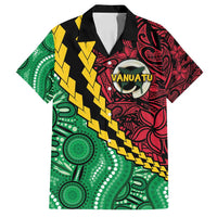 Vanuatu Personalized Tribal Family Matching Puletasi and Hawaiian Shirt Aboriginal Inspired Mix Style - Polynesian Pride