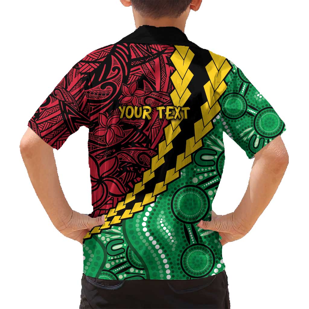 Vanuatu Personalized Tribal Family Matching Summer Maxi Dress and Hawaiian Shirt Aboriginal Inspired Mix Style - Polynesian Pride