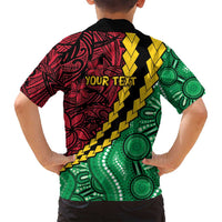 Vanuatu Personalized Tribal Family Matching Summer Maxi Dress and Hawaiian Shirt Aboriginal Inspired Mix Style - Polynesian Pride