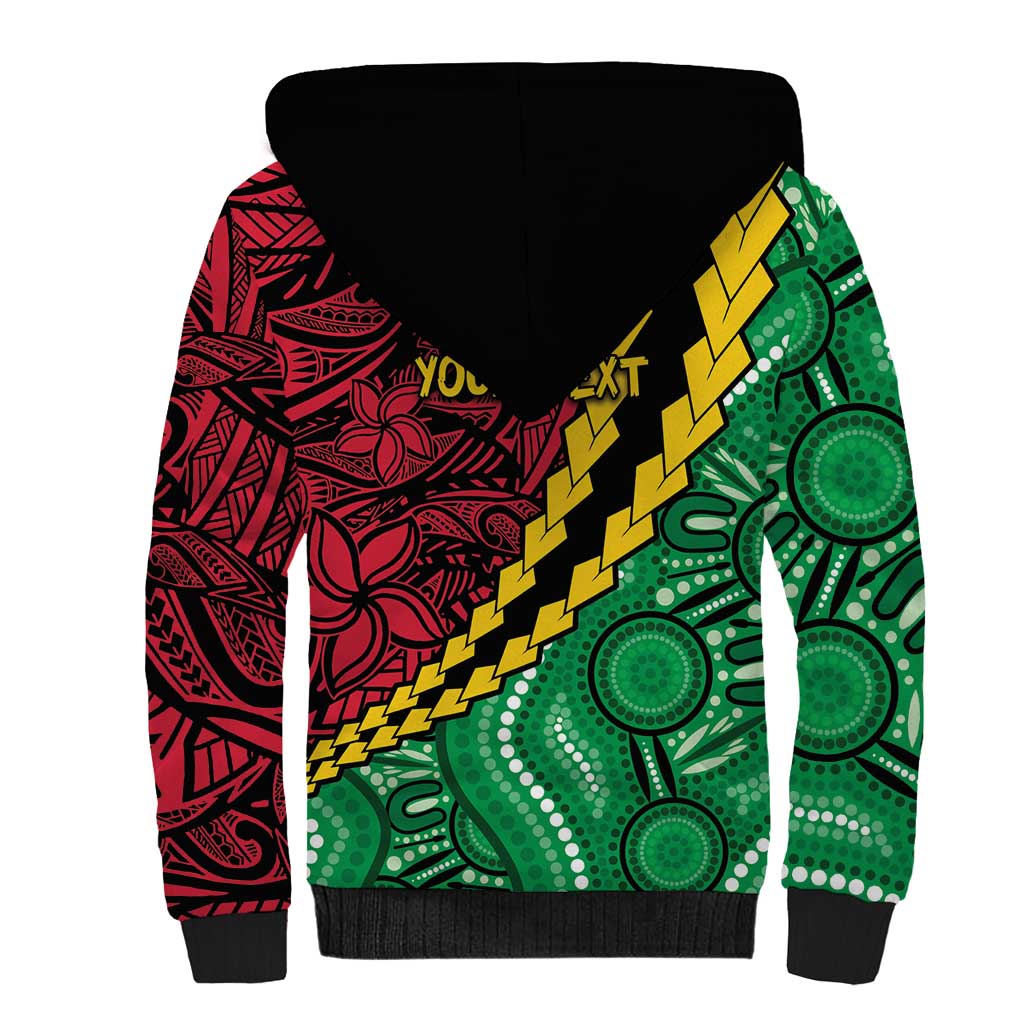 Vanuatu Personalized Tribal Sherpa Hoodie Aboriginal Inspired Mix Style - Polynesian Pride