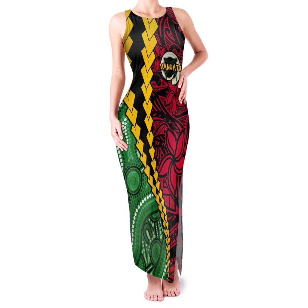 Vanuatu Personalized Tribal Tank Maxi Dress Aboriginal Inspired Mix Style - Polynesian Pride