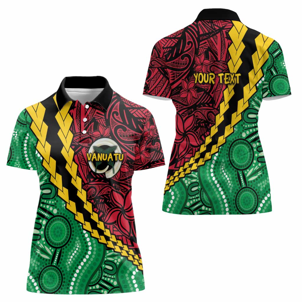 Vanuatu Personalized Tribal Women Polo Shirt Aboriginal Inspired Mix Style - Polynesian Pride