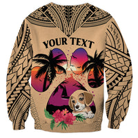 Personalised Polynesian Sweatshirt Dog Lover With Beagle - Sunset At The Beach LT7 - Polynesian Pride