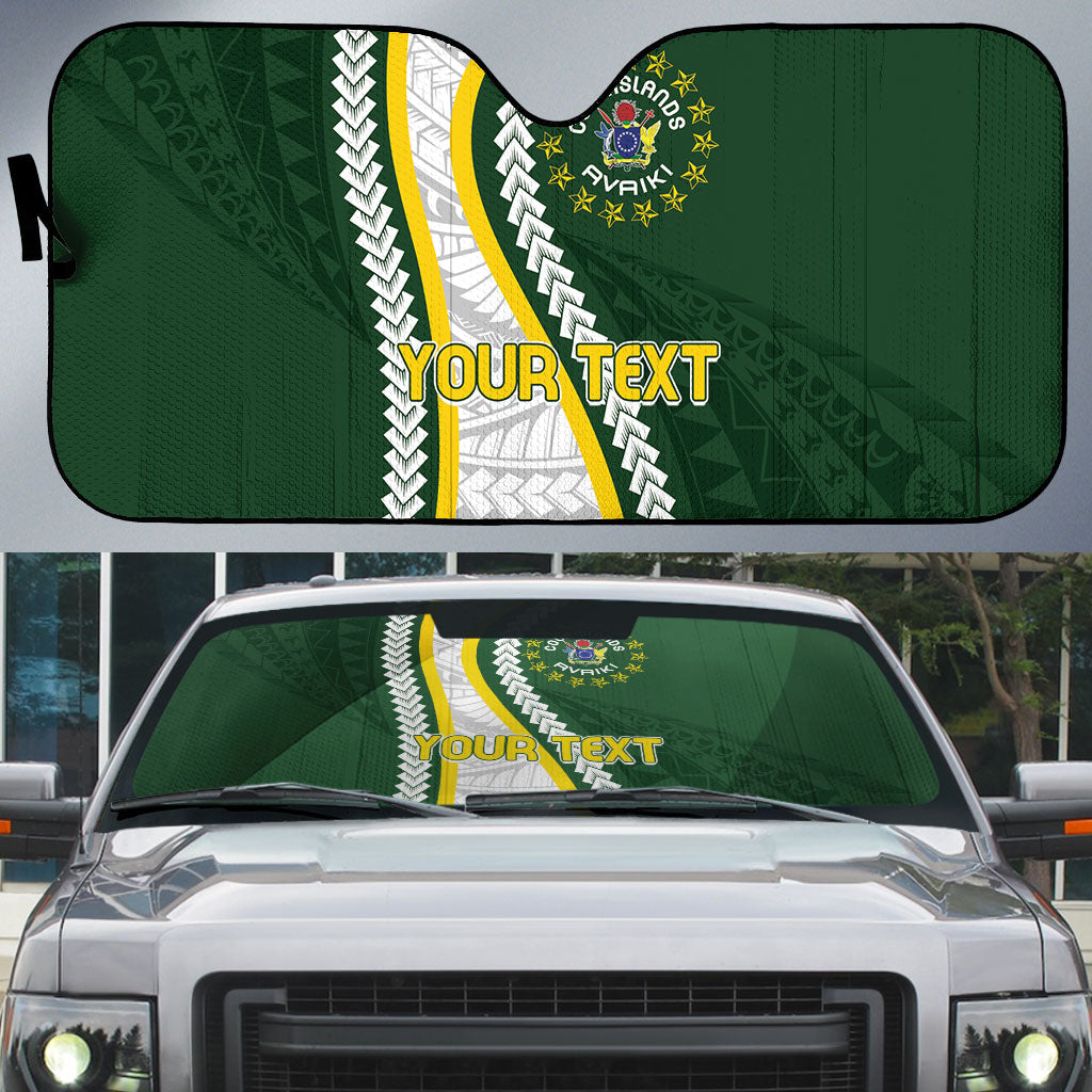 Cook Islands Rugby Personalized Avaiki Auto Sun Shade GO Kuki