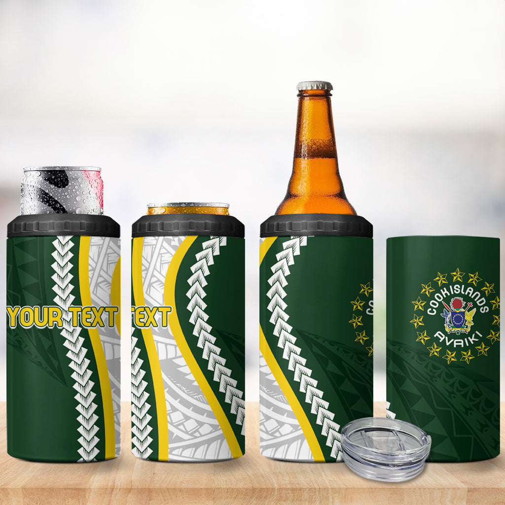Cook Islands Rugby Personalized Avaiki 4 in 1 Can Cooler Tumbler GO Kuki
